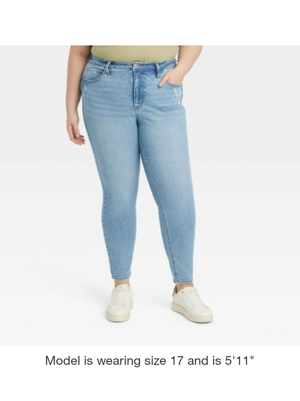 NWT Ava & Viv Light Blue Plus-Size High-Rise Skinny Jeans Size 26